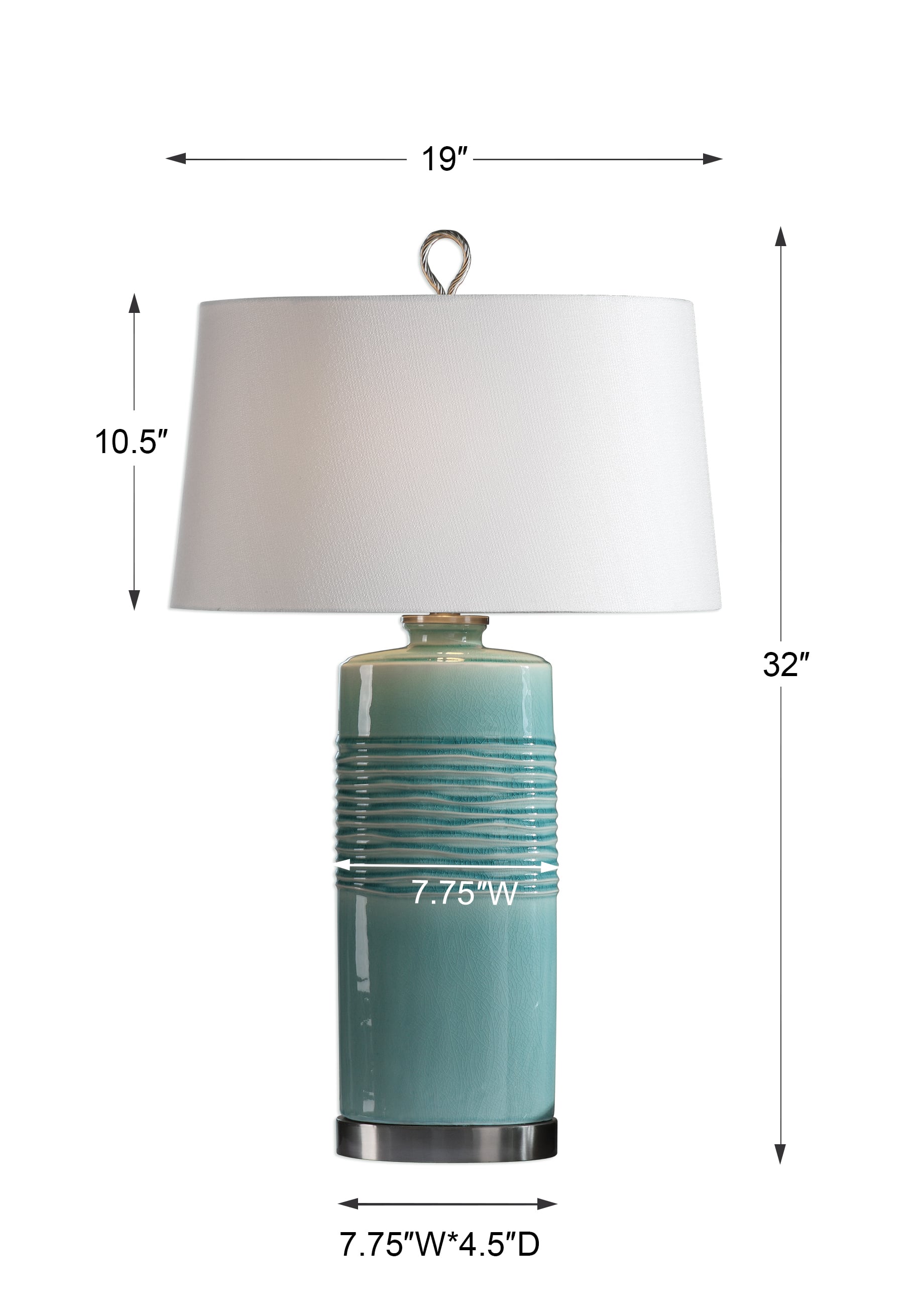 Uttermost Table Lamps Rila Distressed Teal Table Lamp