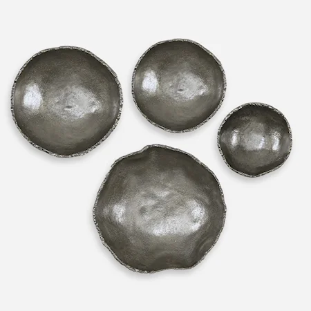 Lucky Coins Nickel Wall Decor, Set/4
