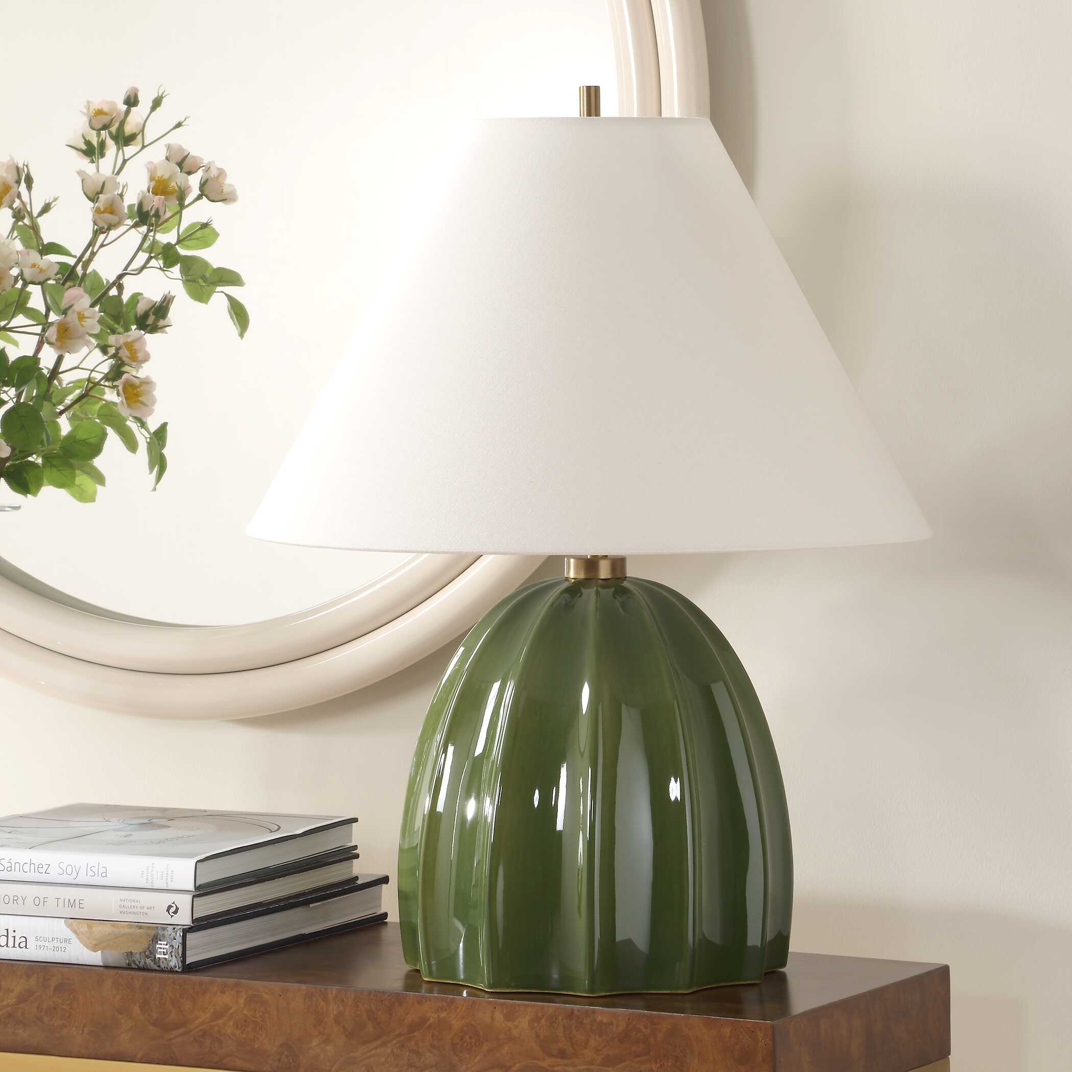 Renna Moss Green Table Lamp