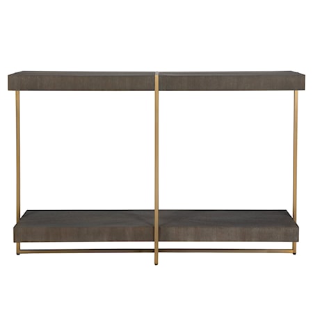 Taja Modern Brass / Wood Console Table