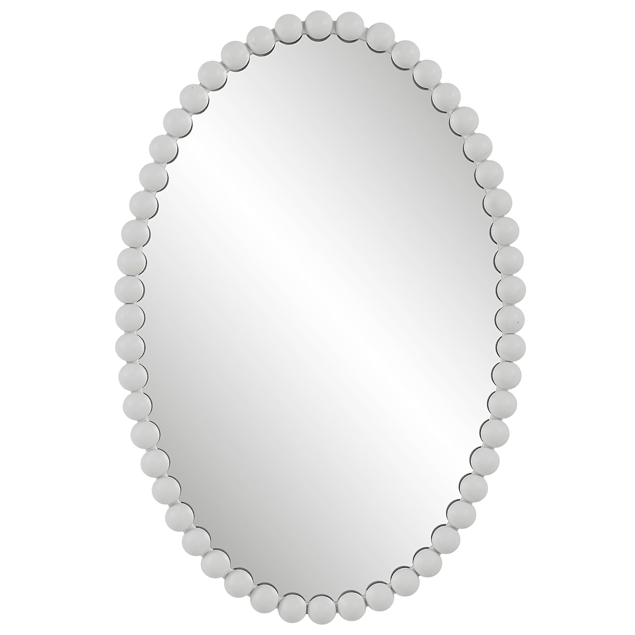 Uttermost Serna Oval Wall Mirror with White Mirror Trim