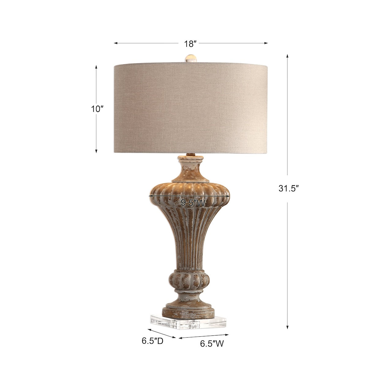 Uttermost Table Lamps Treneece Aged Pecan Lamp