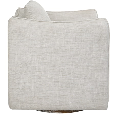 Corben White Swivel Armchair