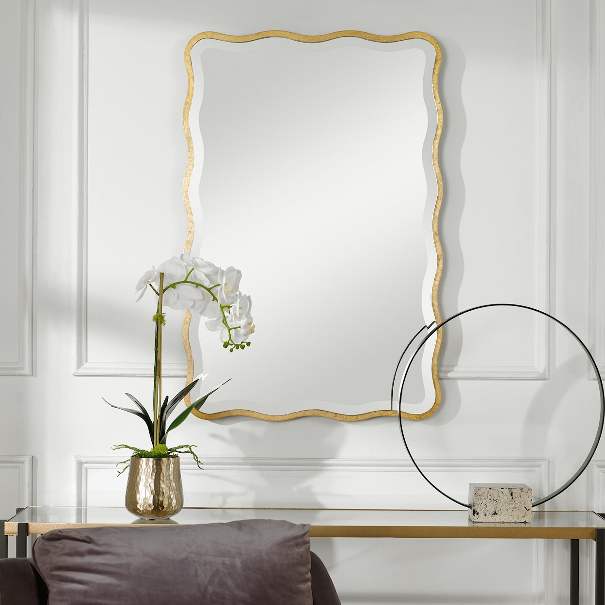 Uttermost Aneta Aneta Gold Scalloped Mirror