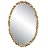 Contemporary Oval Wall Mirror with Gold Mirror Trim