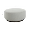 Uttermost Avila Large Gray Cocktail Ottoman with Wood Base