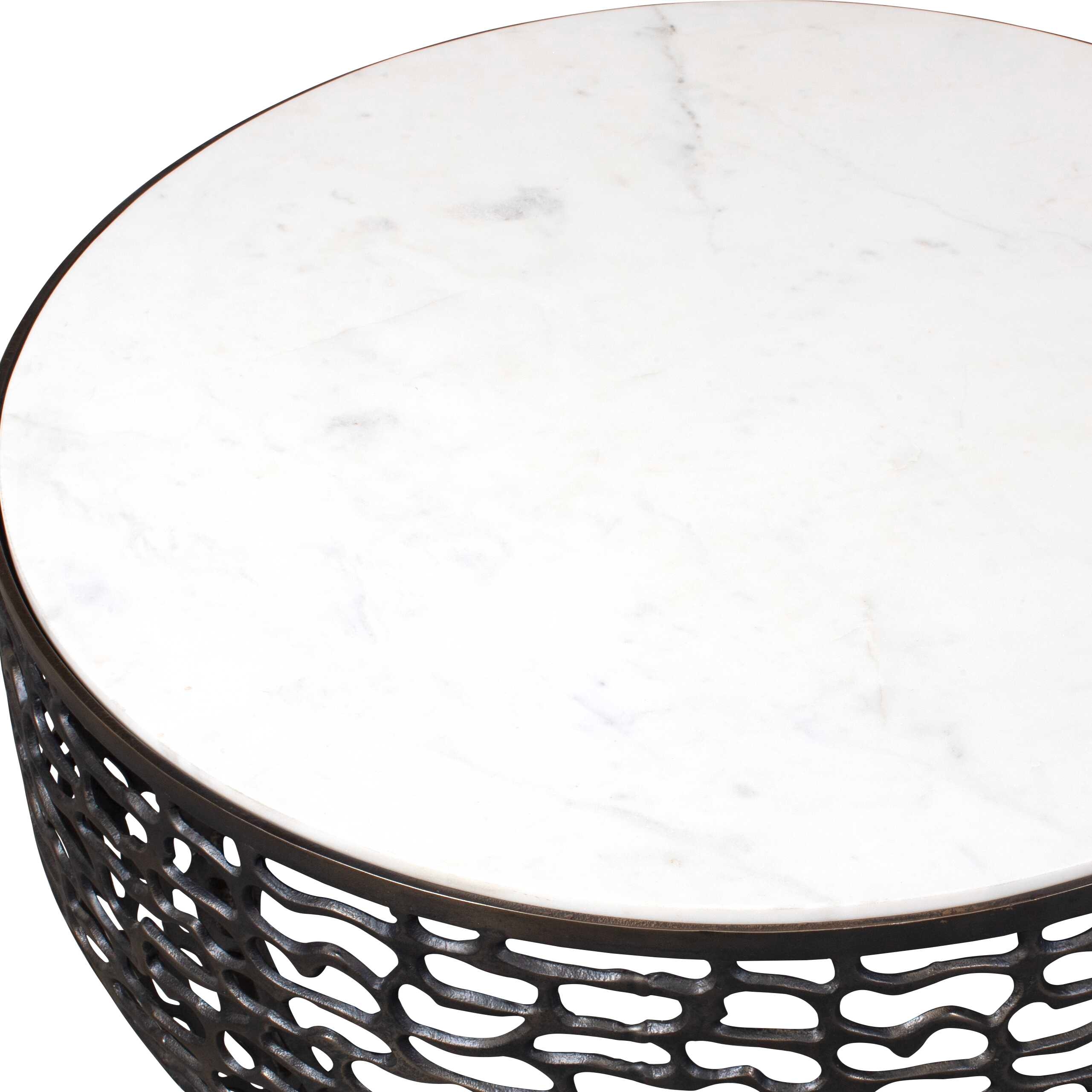 Sabena White Marble Outdoor Coffee Table