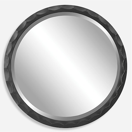 Scalloped Edge Round Mirror
