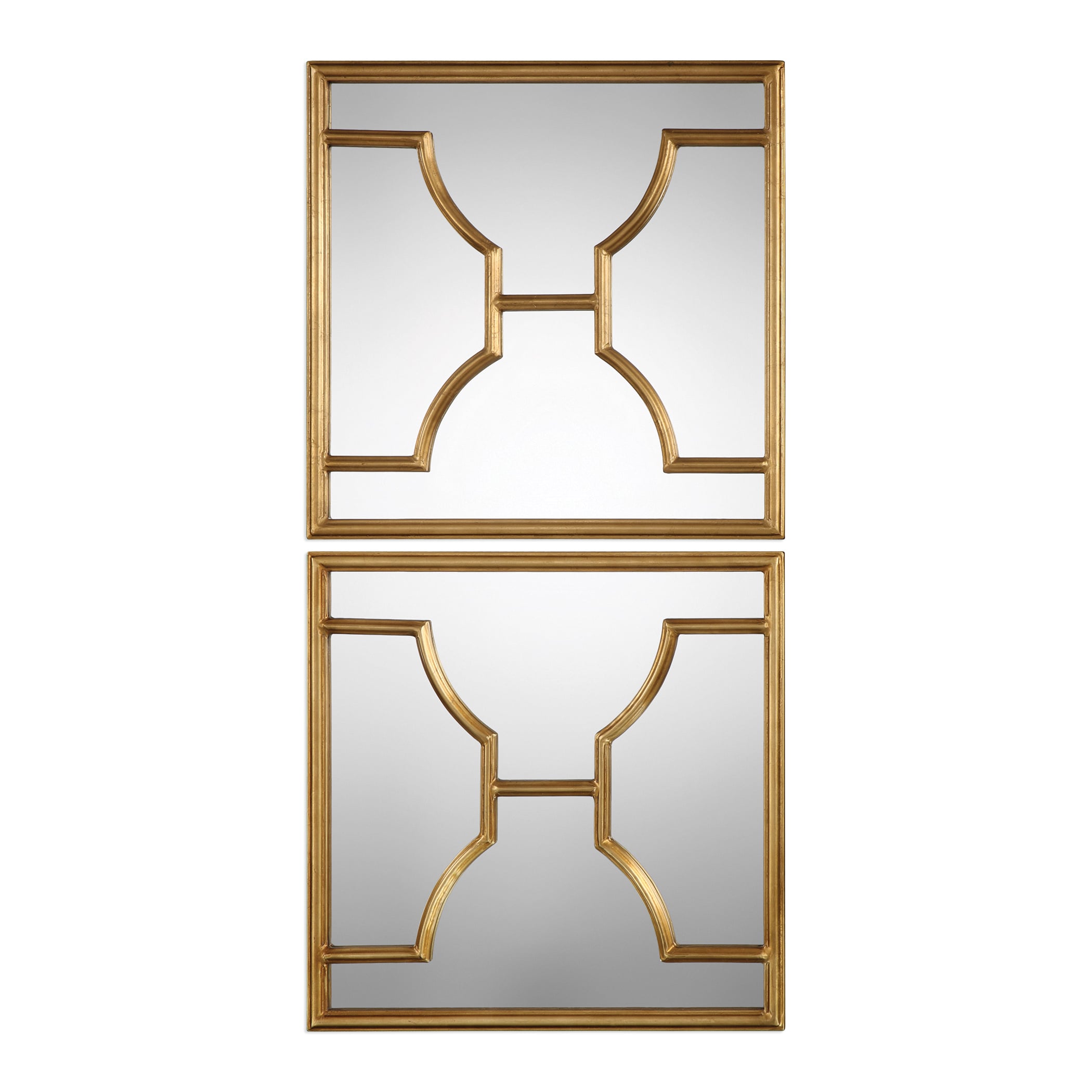 Uttermost Mirrors Misa Gold Square Mirrors Set of 2 Stuckey Furniture Mirrors Wall