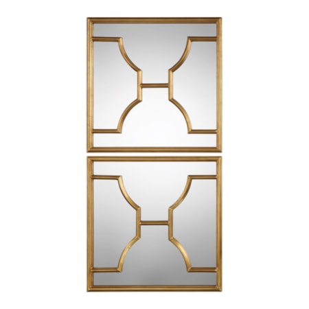 Misa Gold Square Mirrors Set of 2