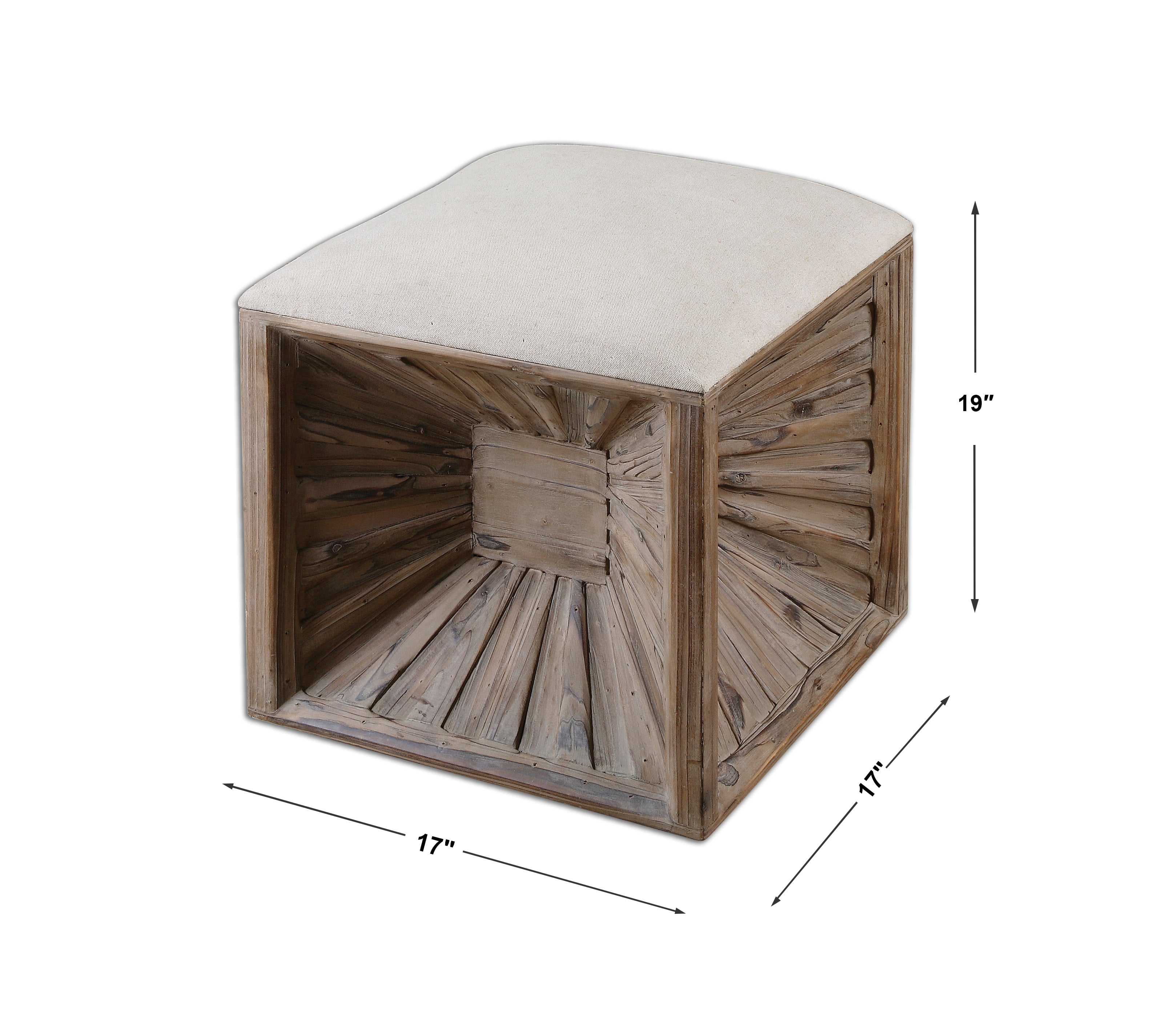 Uttermost Accent Furniture - Ottomans Jia Wooden Ottoman