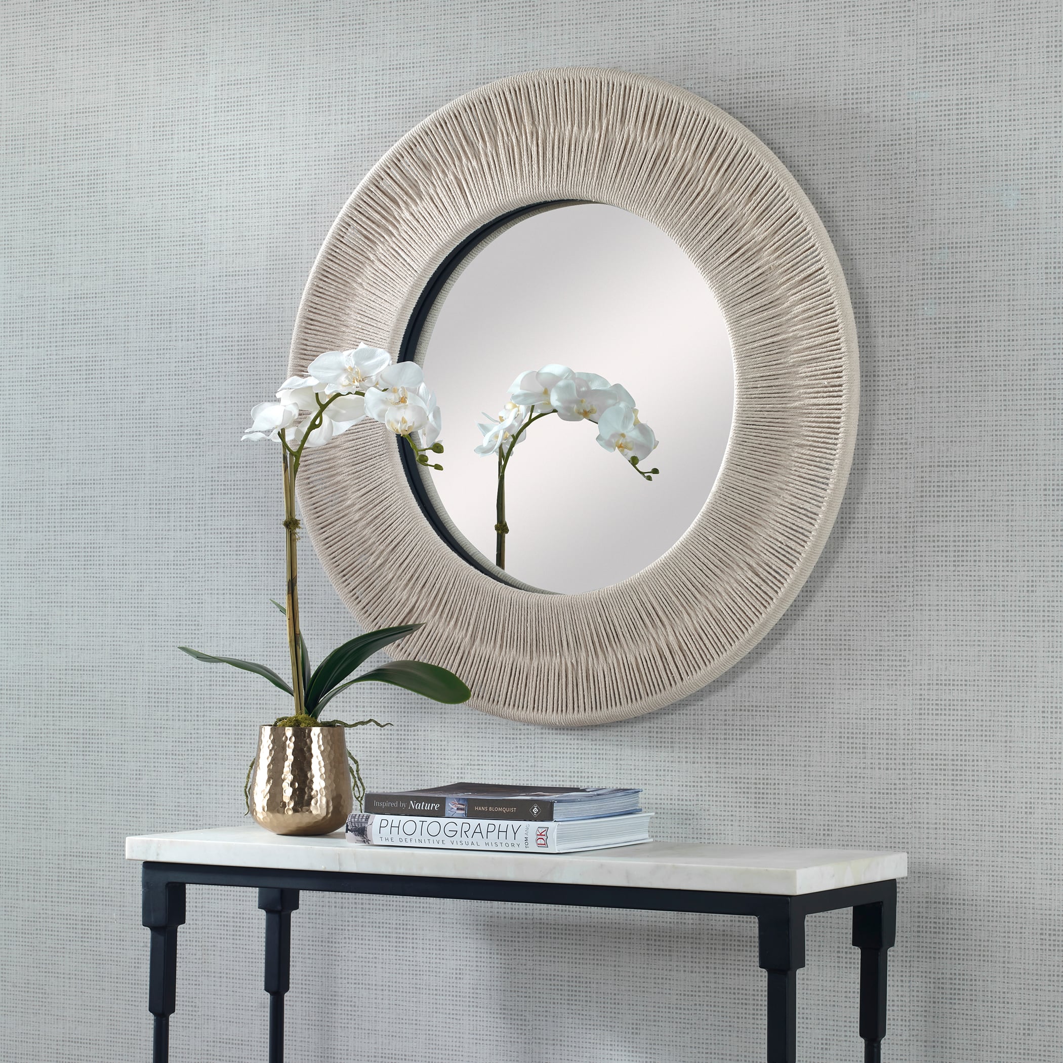 Uttermost Sailor's Knot Sailor's Knot White Small Round Mirror