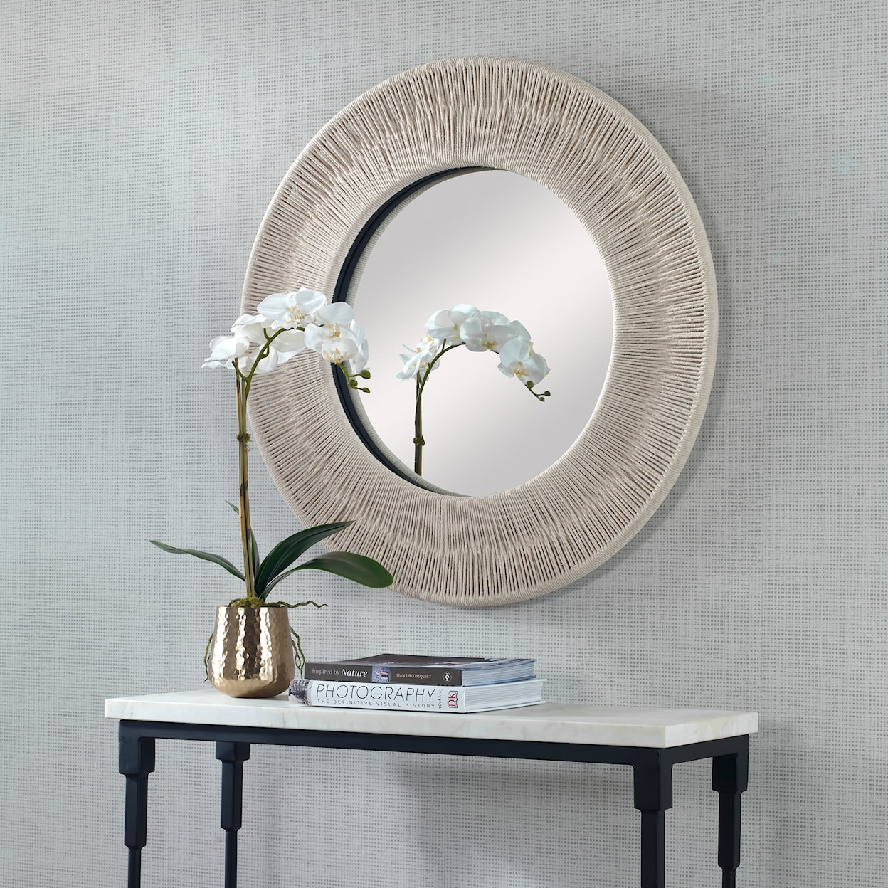 Uttermost Sailor's Knot Sailor's Knot White Small Round Mirror