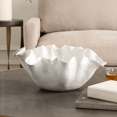 Ruffle White Bloom Bowl