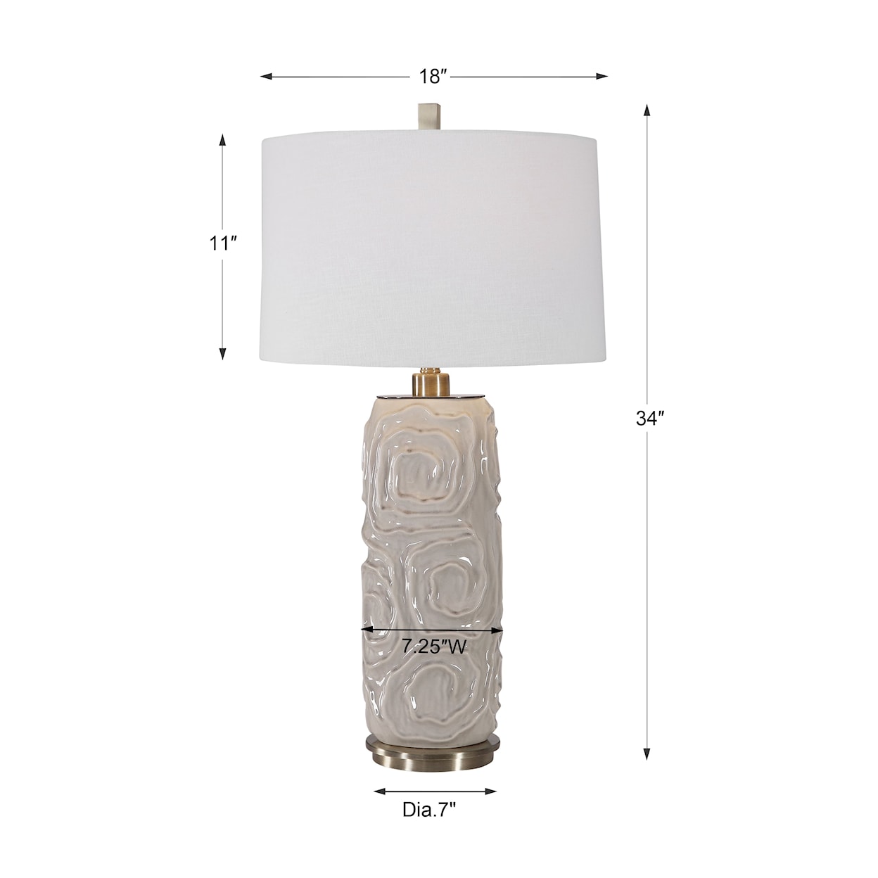 Uttermost Table Lamps Zade Warm Gray Table Lamp