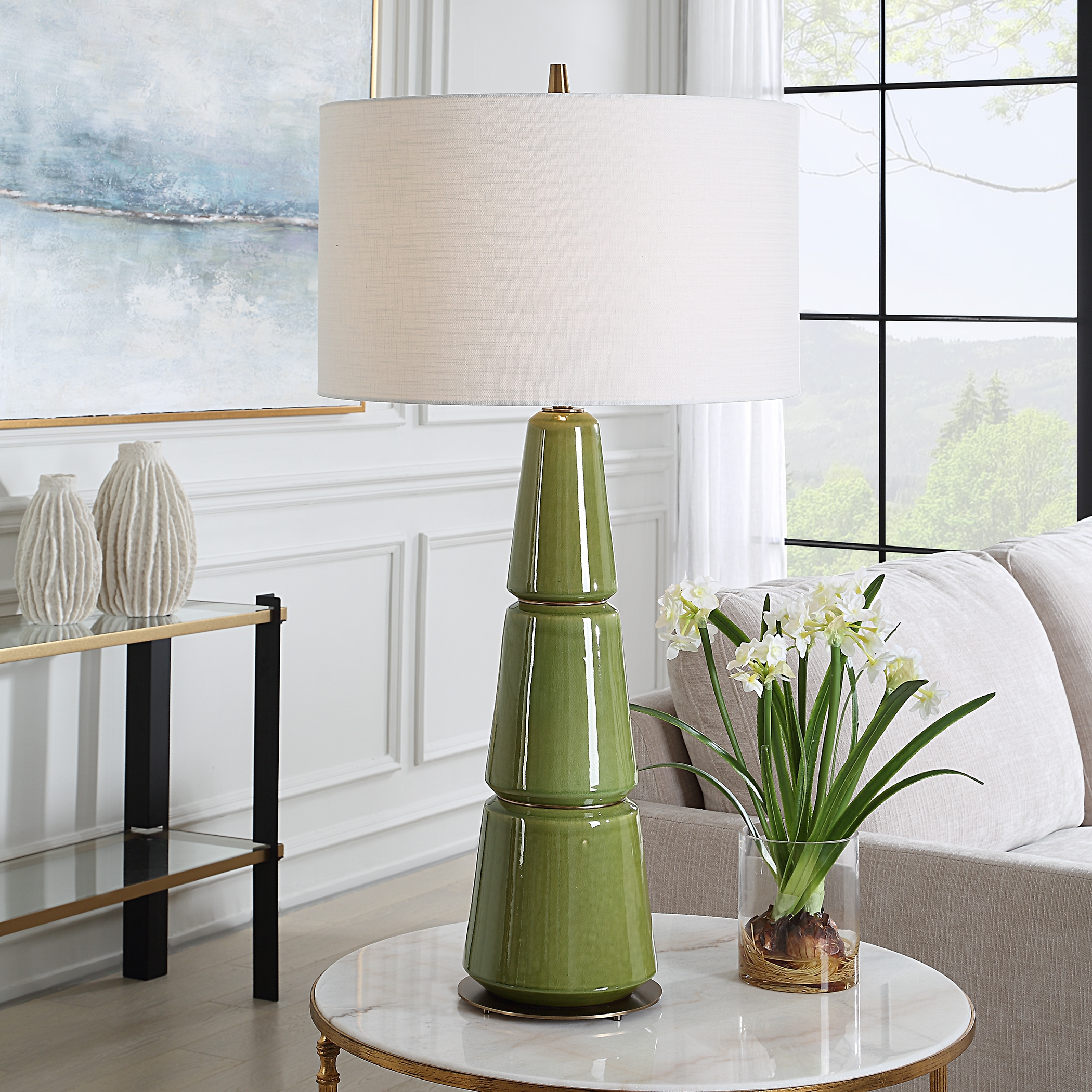 Uttermost Mendell Mendell Moss Green Table Lamp
