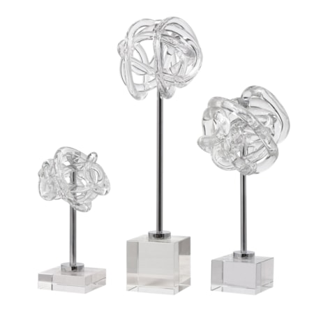 Neuron Glass Table Top Sculptures, S/3