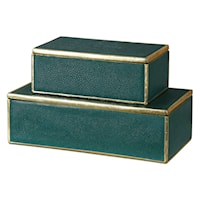 Karis Emerald Green Boxes (Set of 2)