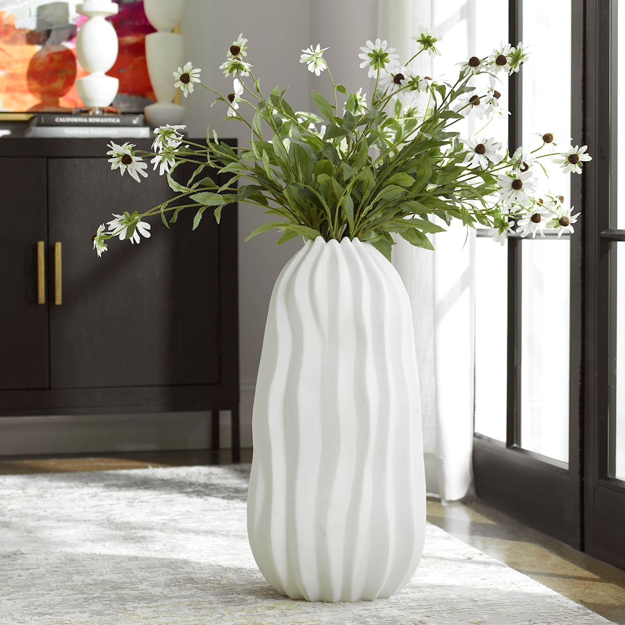 Uttermost Merritt Merritt White Floor Vase