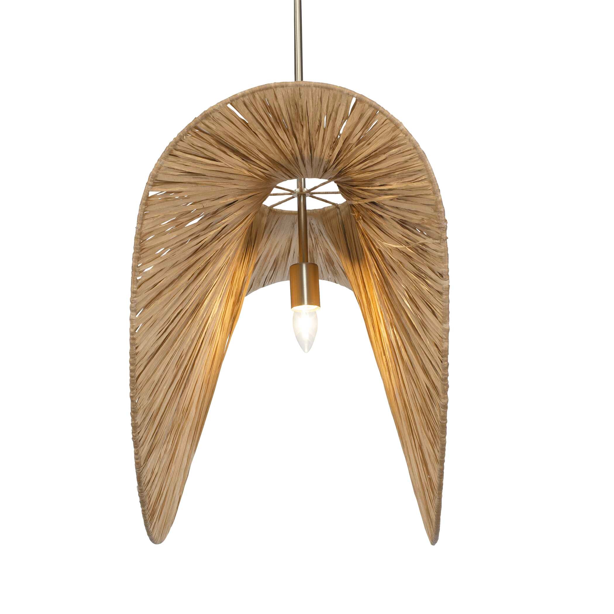 Uttermost Bend Bend 1 Light Raffia Pendant