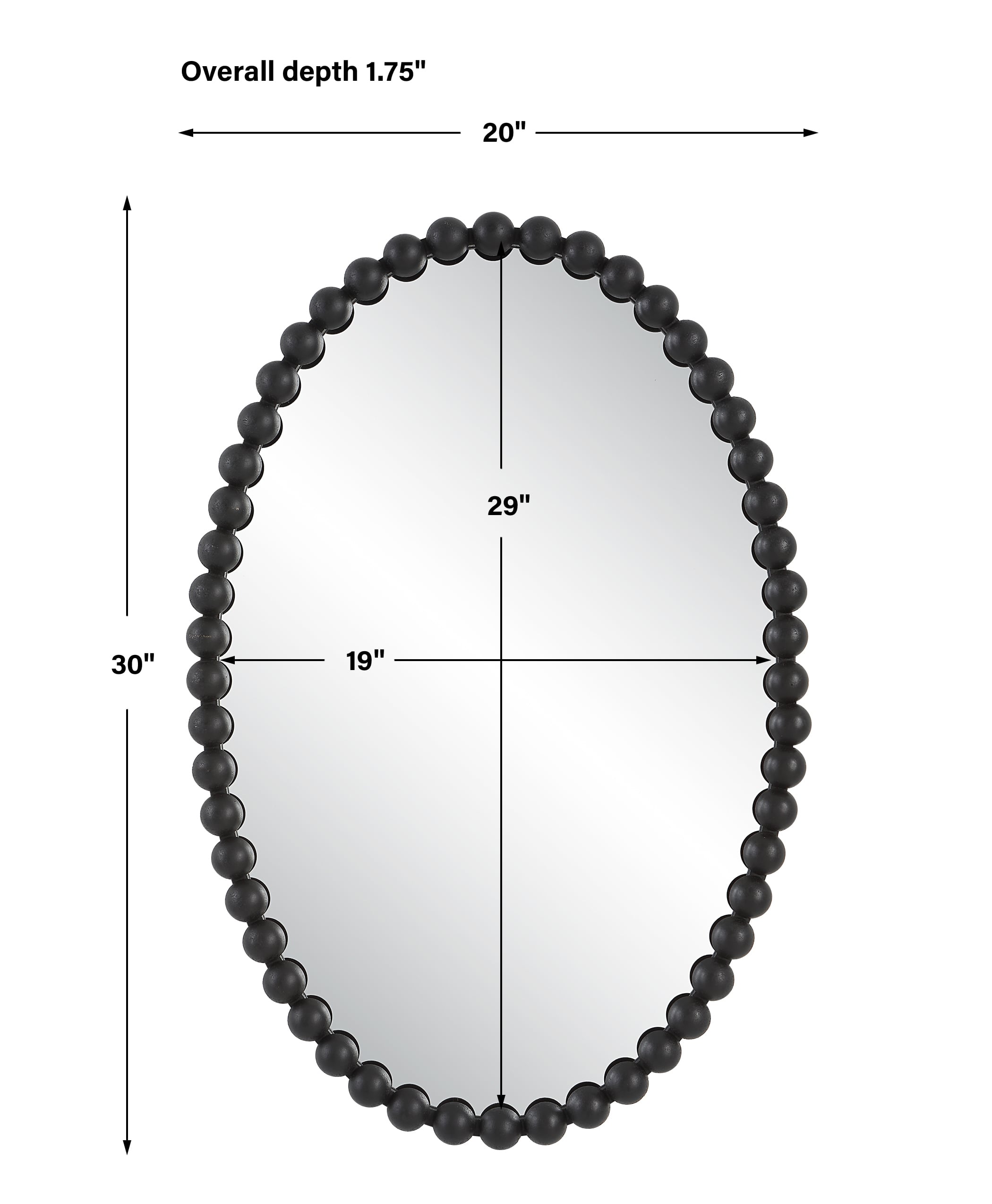 Uttermost Serna Oval Wall Mirror with Black Mirror Trim