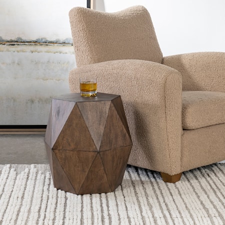 Honey Geometric Accent Table