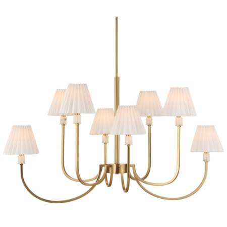 Poppins 8 Light Brass Chandelier