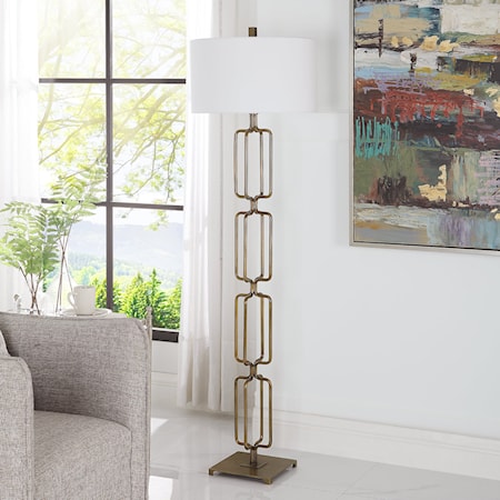 Link Brushed Gold Floor Lamp