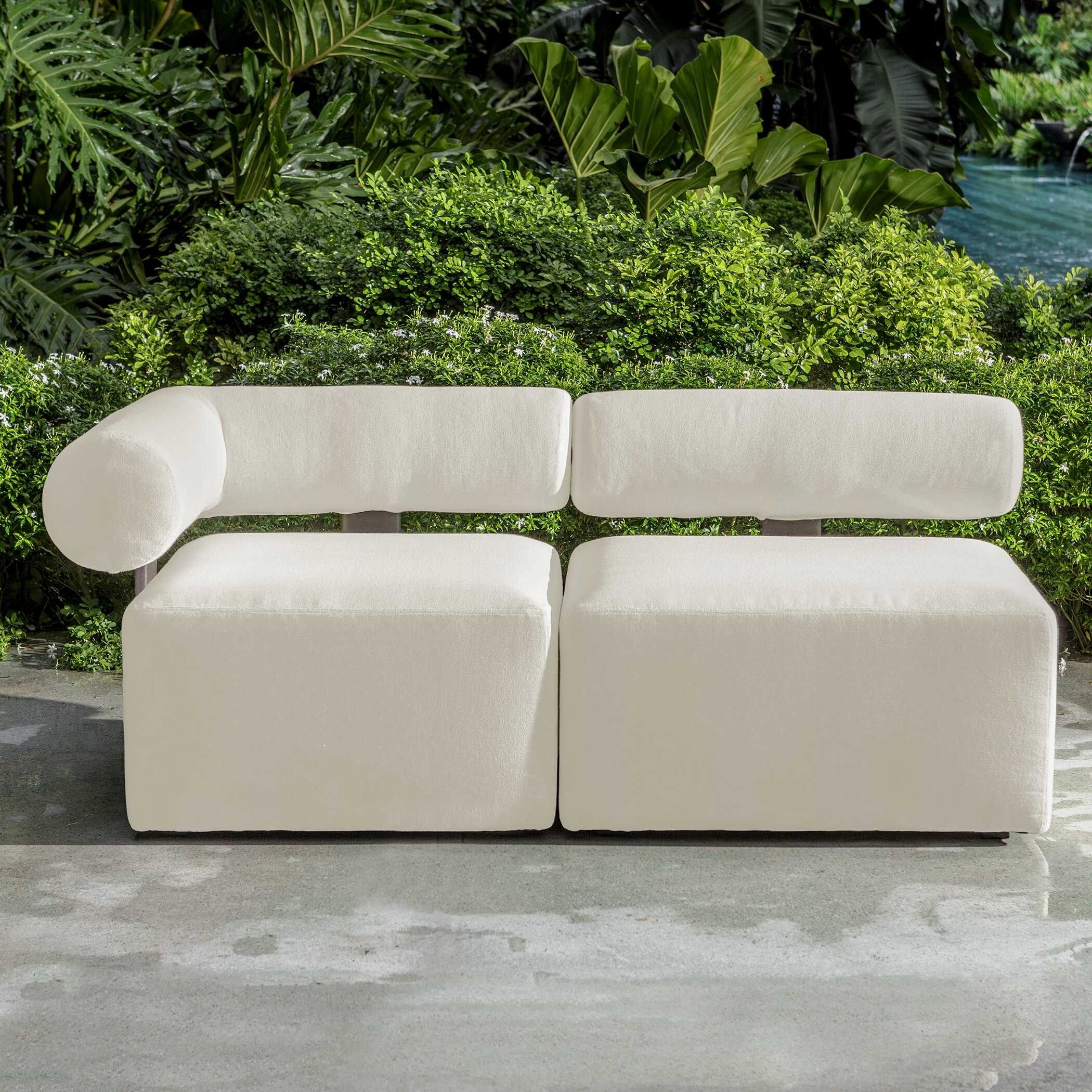 Uttermost Bolster Back Bolster Back White Outdoor Corner Sofa