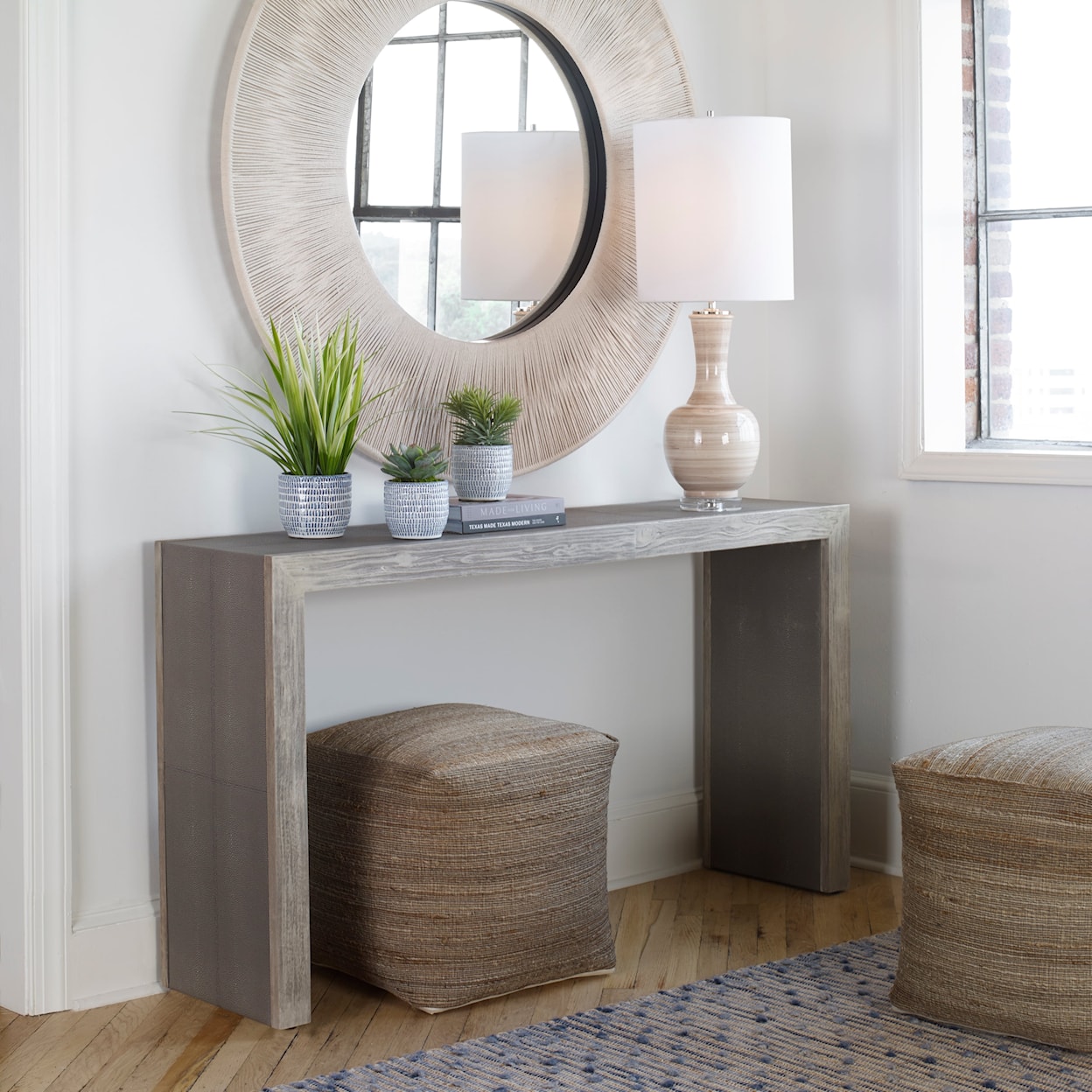 Uttermost Accent Furniture - Occasional Tables Aerina Aged Gray Console Table