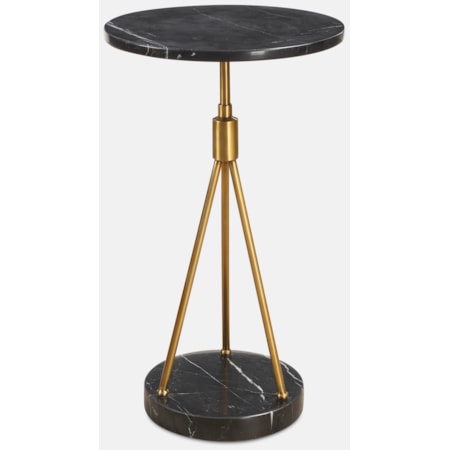 Rosston Black Marble Accent Table
