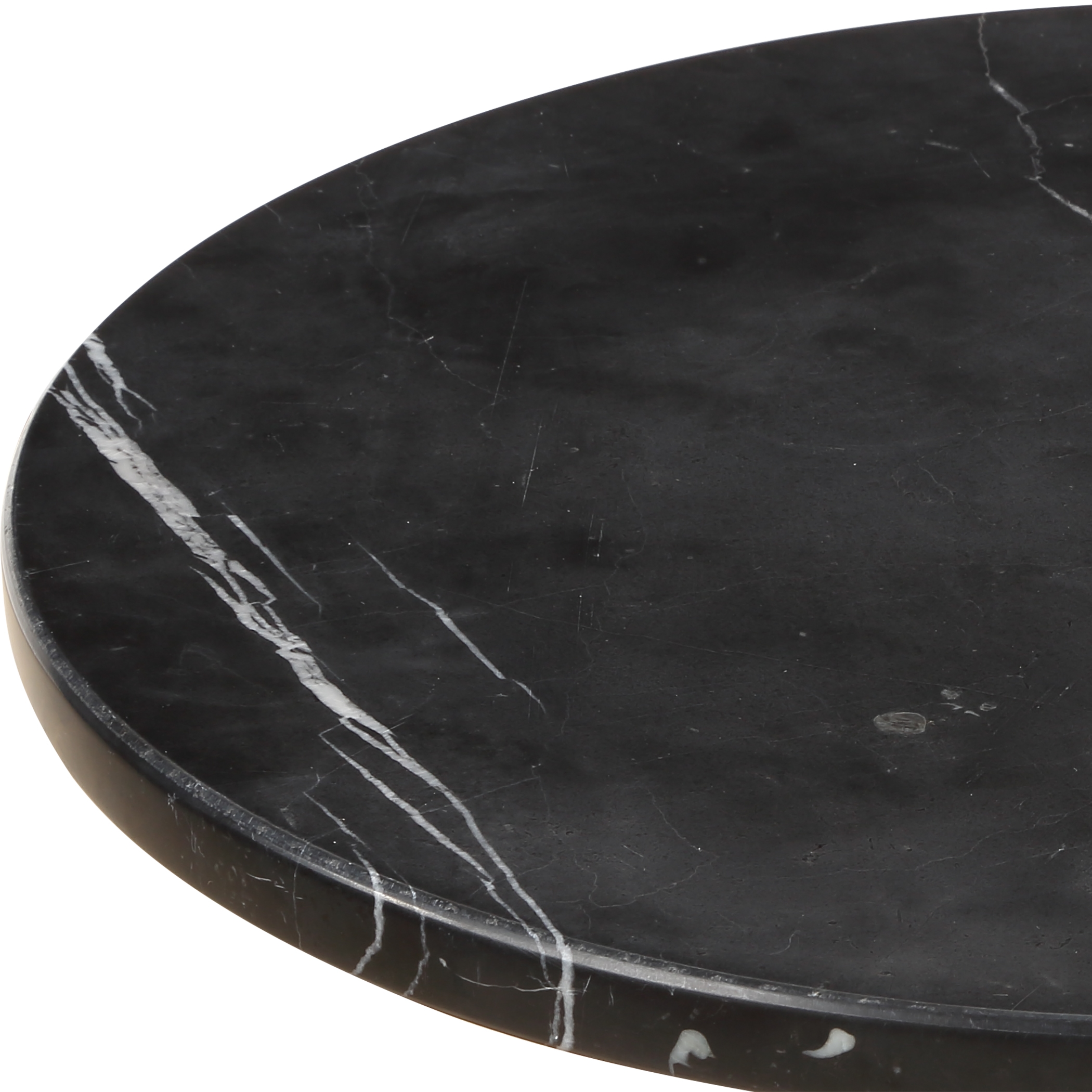 Rosston Black Marble Accent Table