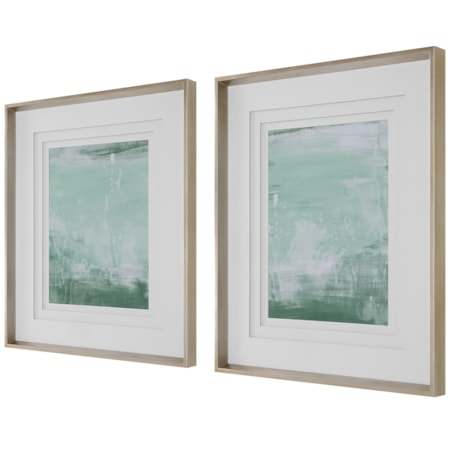 Coastal Patina Modern Framed Prints S/2