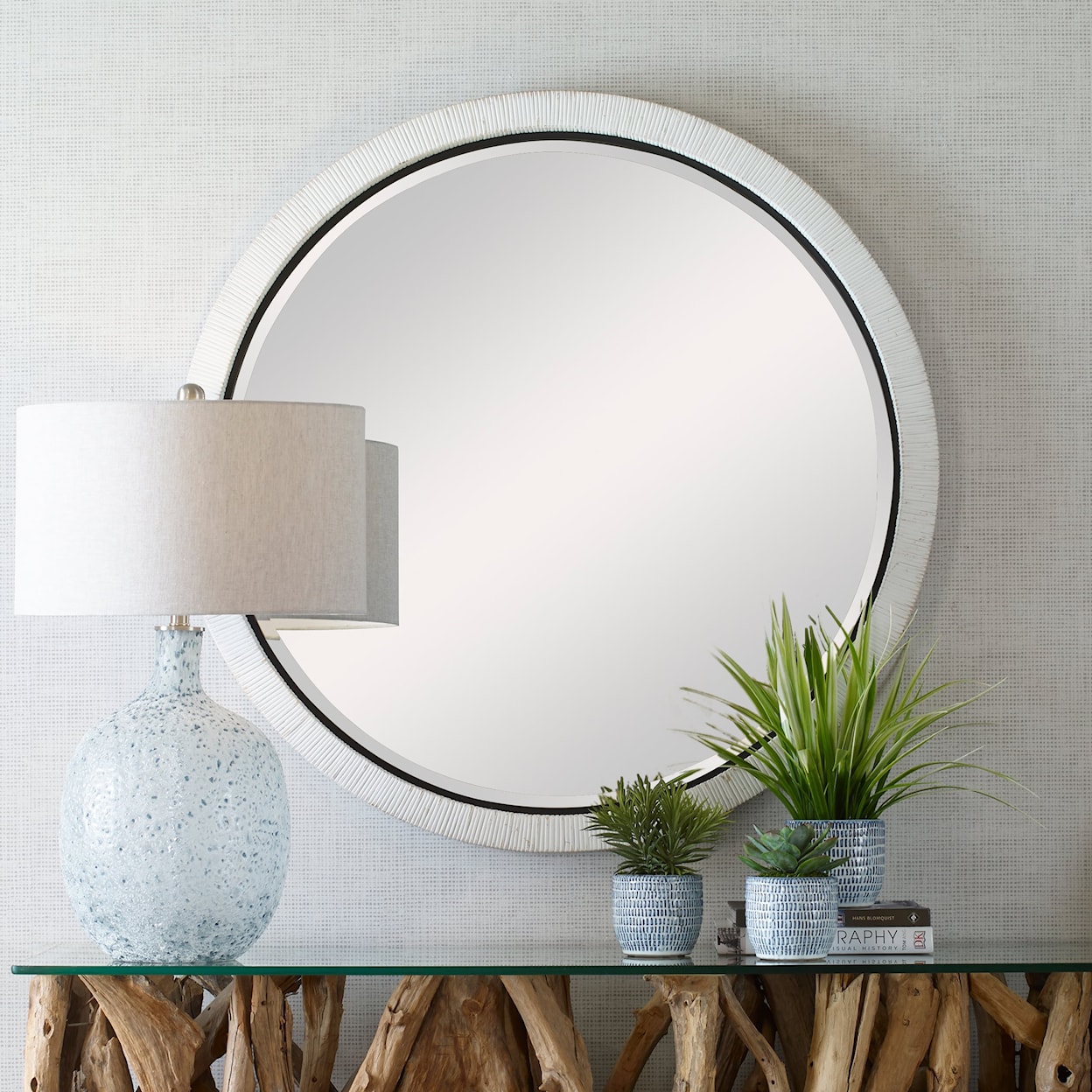 Uttermost Granada Granada Whitewash Round Mirror