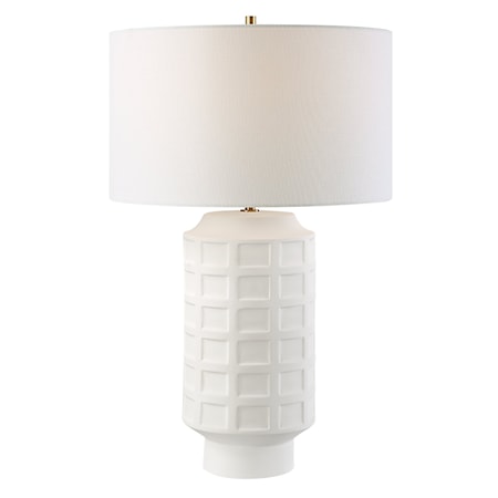 Window Pane White Table Lamp