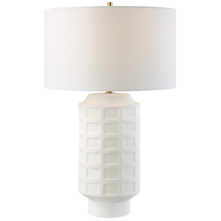Window Pane White Table Lamp