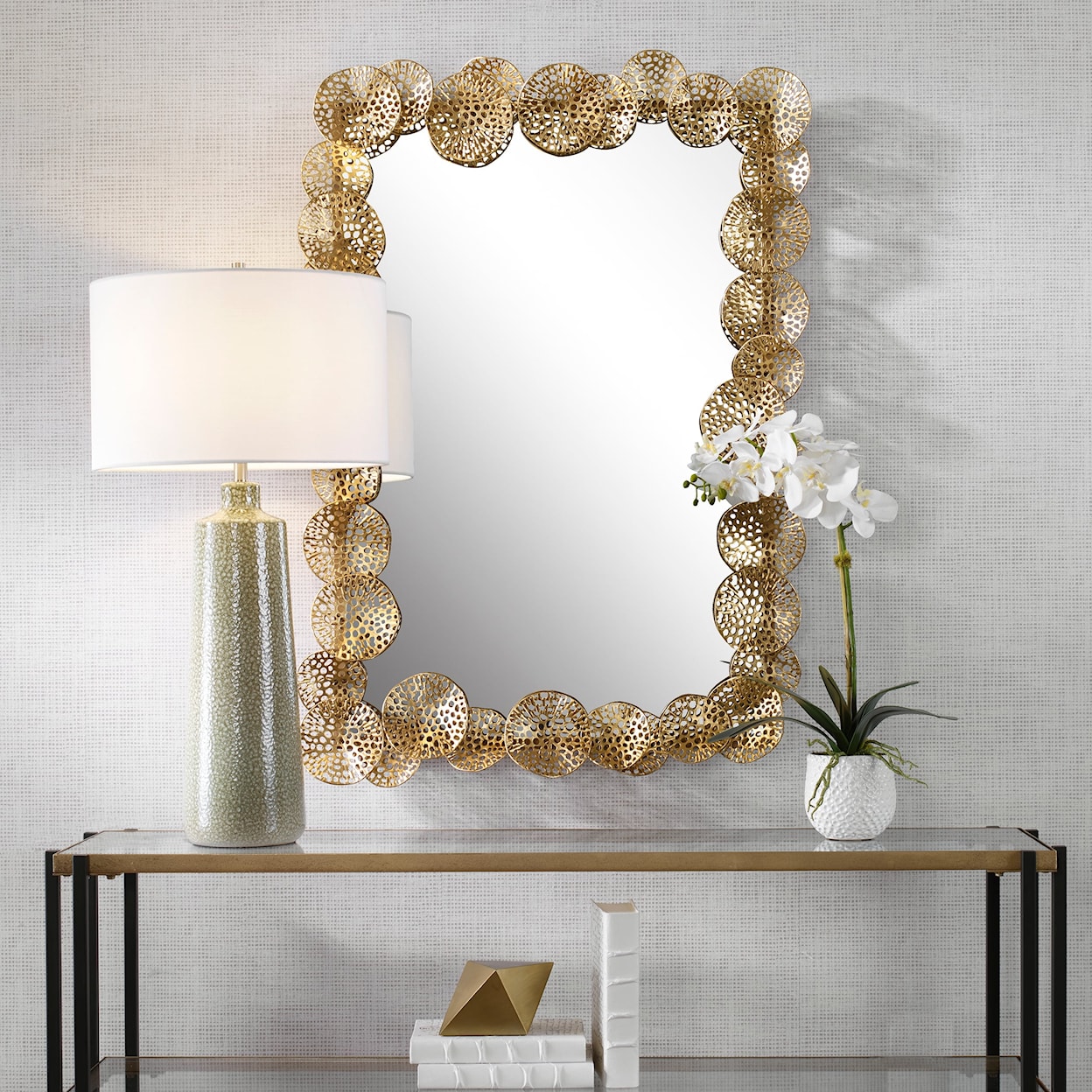 Uttermost Ripley Ripley Gold Lotus Mirror