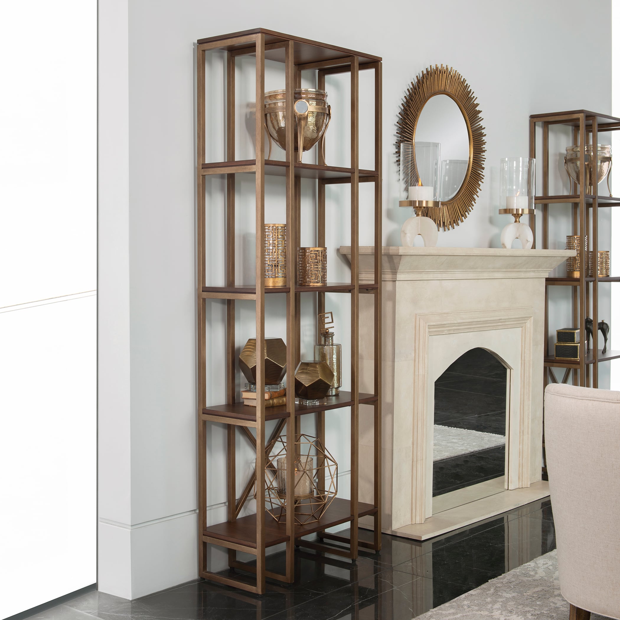 Uttermost Accent Furniture - Bookcases Karishma Antique Gold Etagere