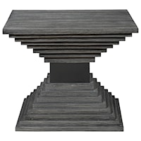 Contemporary Wooden Geometric Accent Table