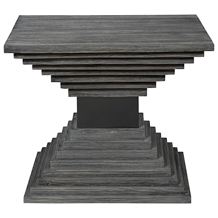 Andes Wooden Geometric Accent Table