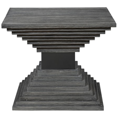 Andes Wooden Geometric Accent Table