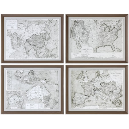 World Maps (Set of 4)