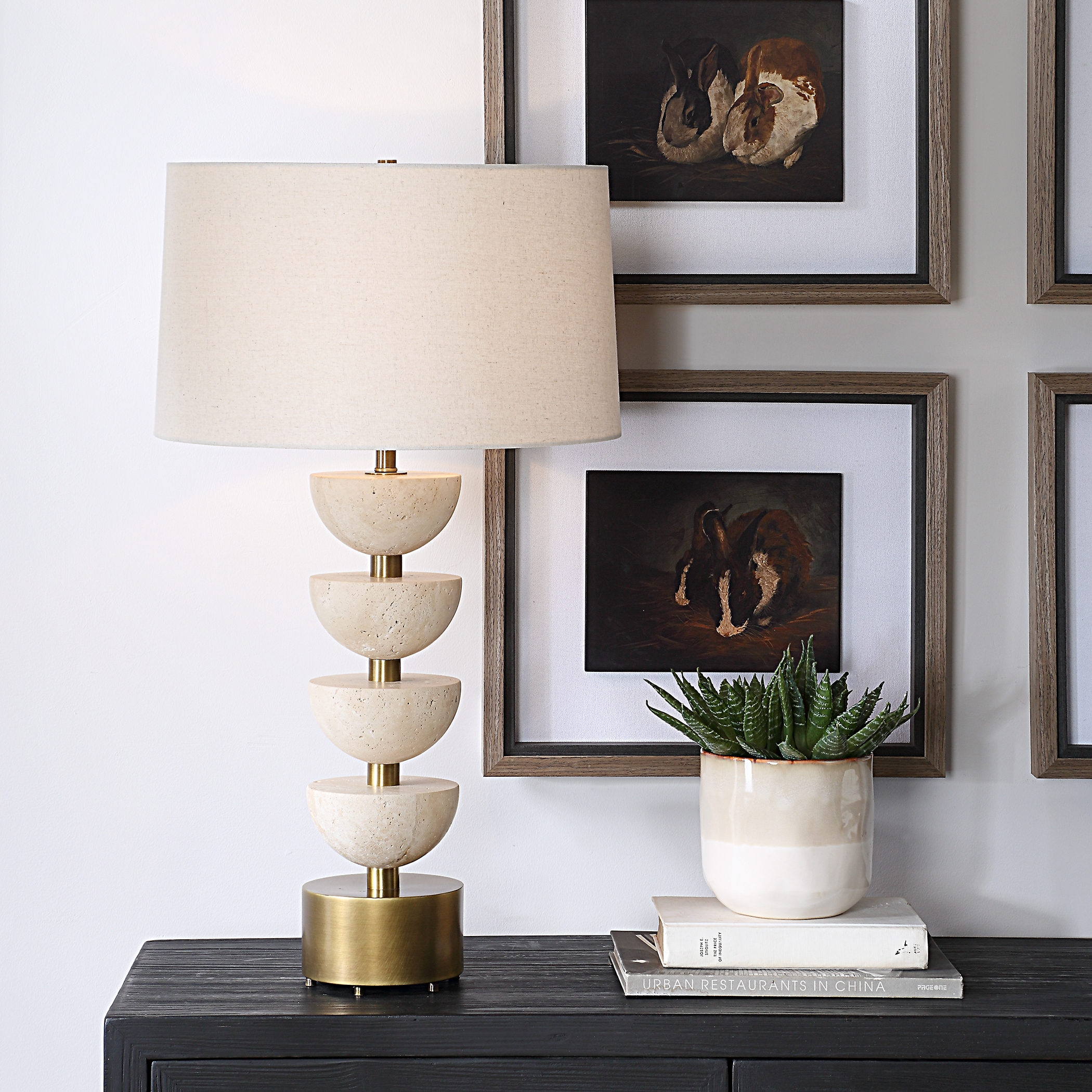 Uttermost Hemisphere Hemisphere Travertine Table Lamp