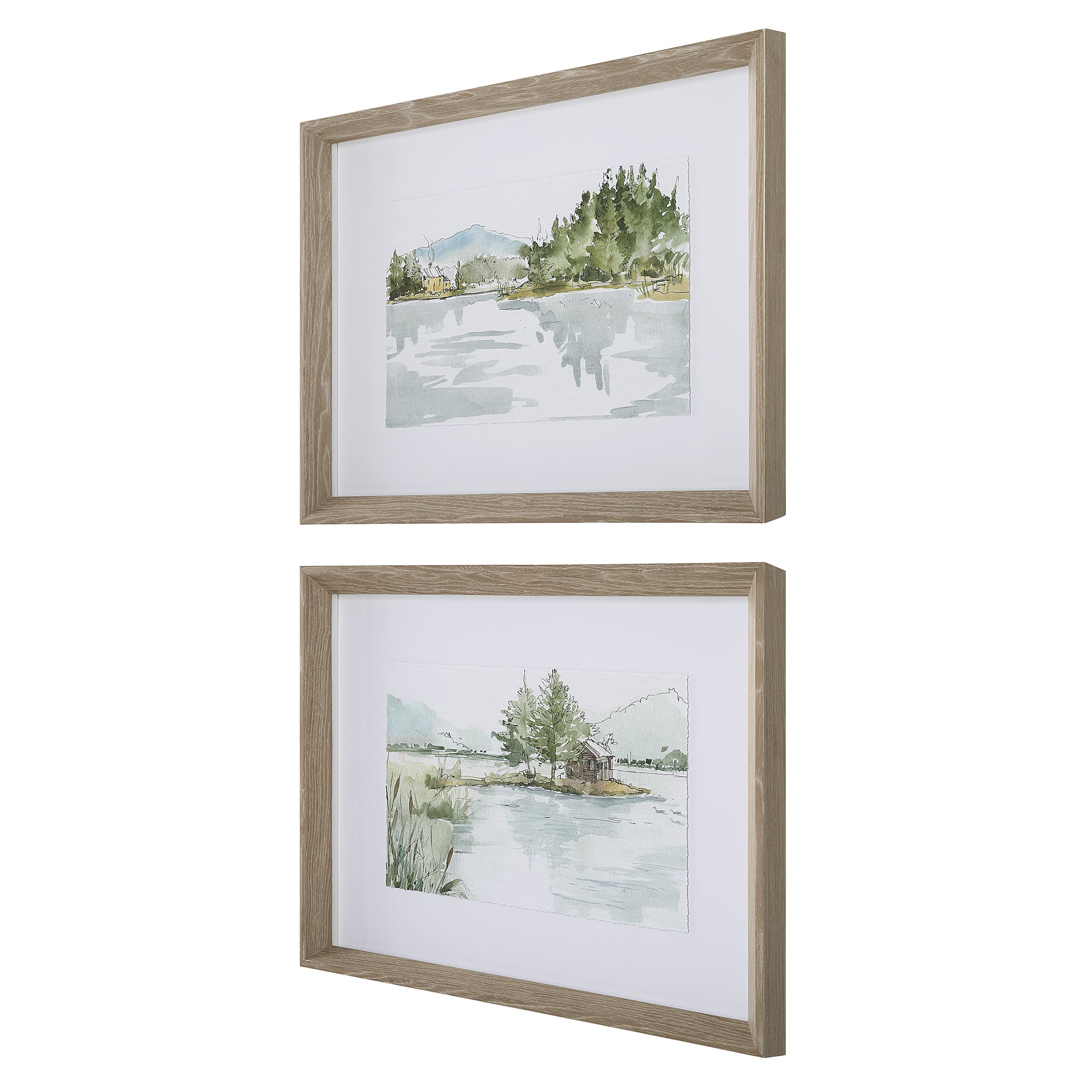 Serene Lake Framed Prints Set/2