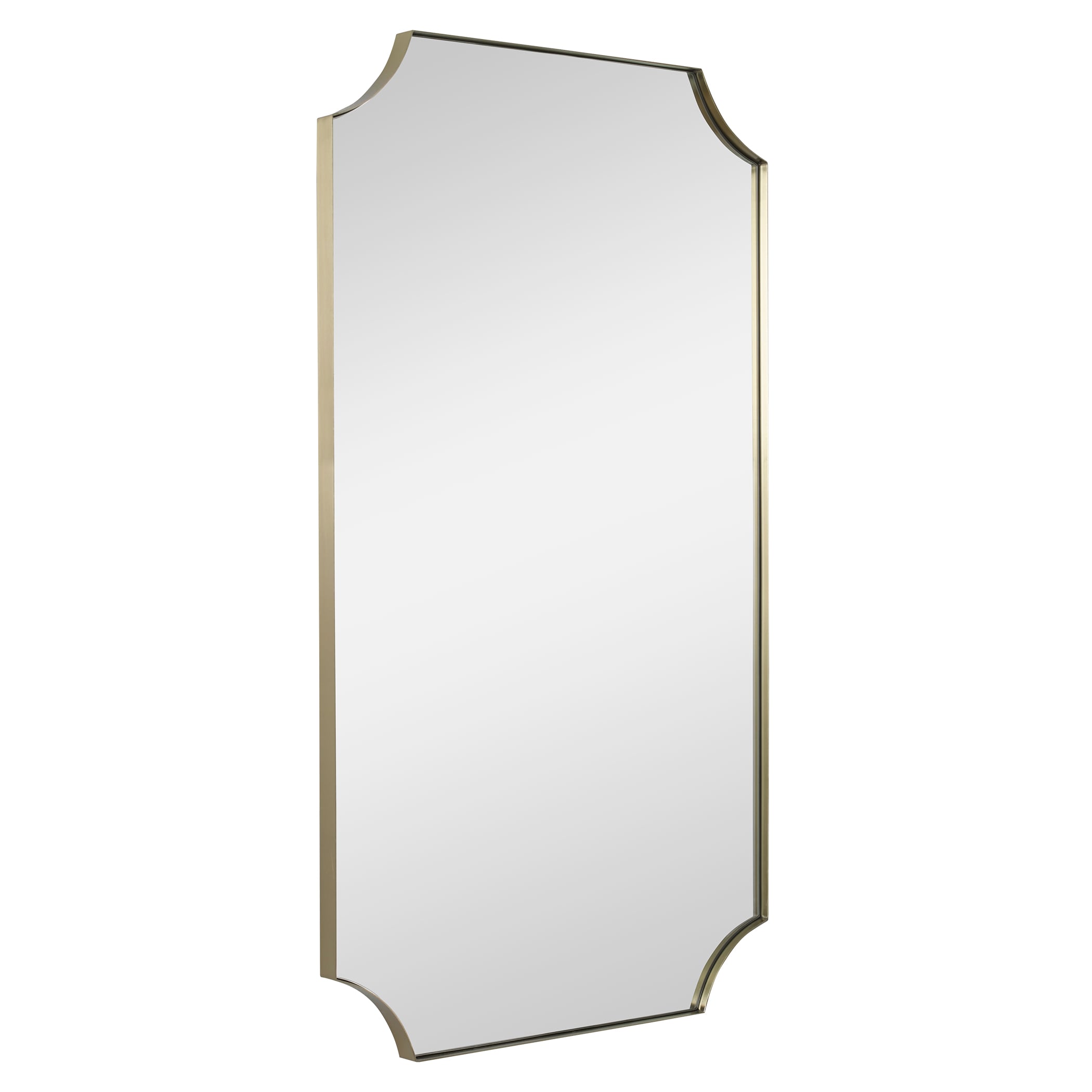 Lennox Brass Scalloped Corner Mirror