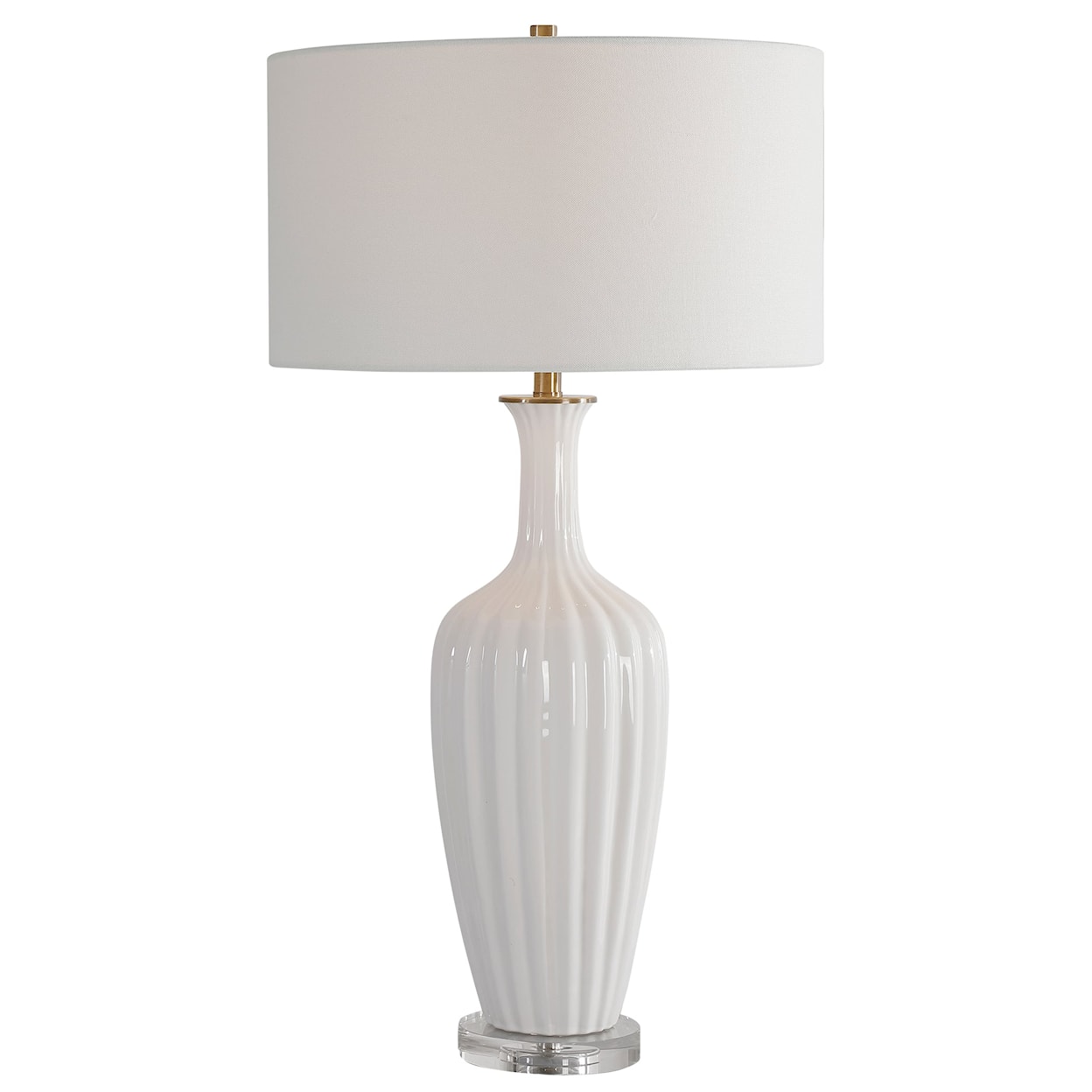 Uttermost Table Lamps Strauss White Ceramic Table Lamp