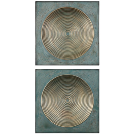 Sybil Antique Gold Squares Set of 2