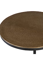 Uttermost Brunei Industrial Round Accent Table with Plated Antique Top