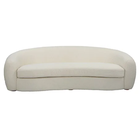 Contemporary Upholstered Faux Shearling Sofa