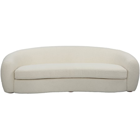 Contemporary Upholstered Faux Shearling Sofa
